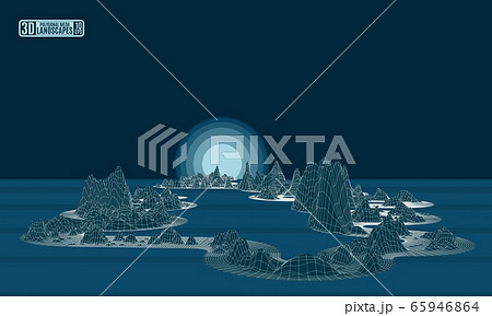 abstract blue neon background mountains background new 65946864