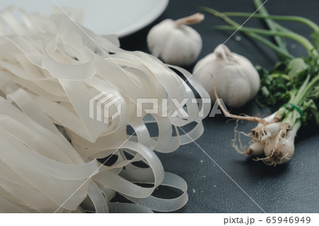 Noodles and garlic and coriander Noodles and garlic and coriander 65946949