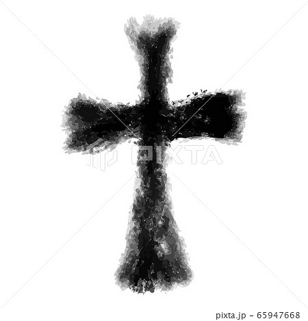 Hand drawn black grunge cross icon, simple Christian cross sign, hand-painted cross Hand drawn black grunge cross icon, simple Christian cross sign, hand-painted cross 65947668