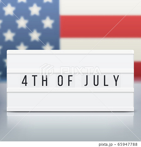 Mockup for Elections, Memorial Day, 4th of July or Labour Day. White lightbox with customizable design. Vector illustration. 65947788