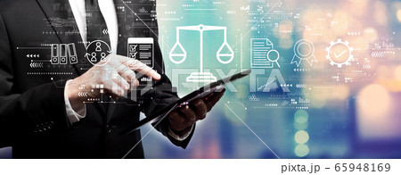Legal advice service concept with businessman Legal advice service concept with businessman 65948169
