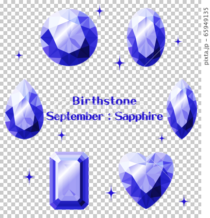 9月の誕生石：サファイアのイラストセット 65949135