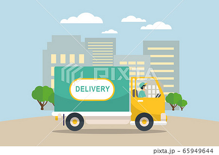 Delivery vector transport flat design. 65949644