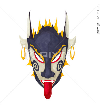 Watercolor tribal mask 65951230
