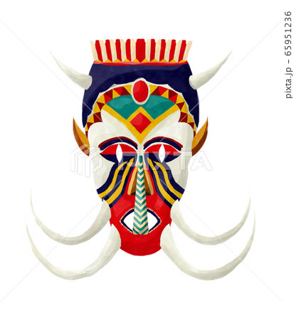 Watercolor tribal mask 65951236