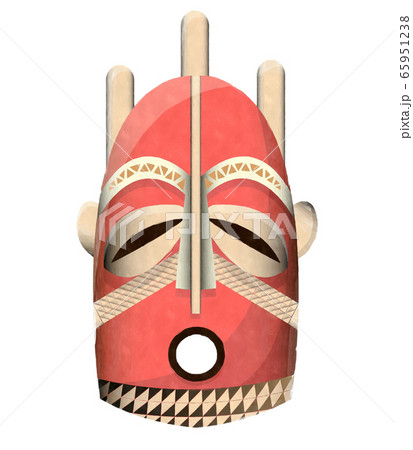 Watercolor tribal mask 65951238