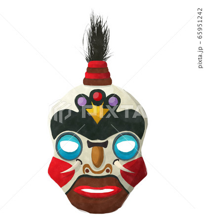 Watercolor tribal mask 65951242