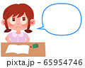 勉強する女の子　フキダシ 65954746