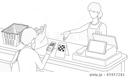 Cashless society and digital payments (QR Code) 65957281