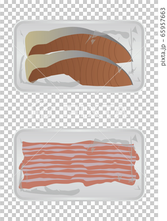 Salmon and pork belly 65957663