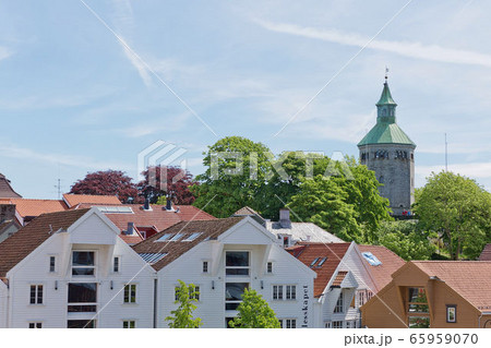 The Valberg tower overlooking town of Stavanger in Norway 65959070
