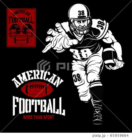 American football player isolated on black background 65959664