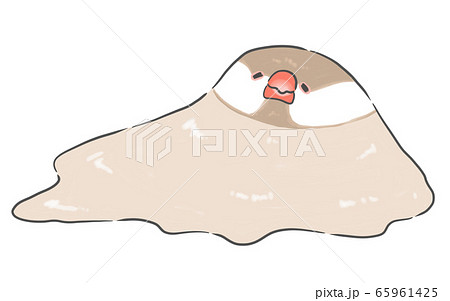 ぐだぐだシナモン文鳥のイラスト素材