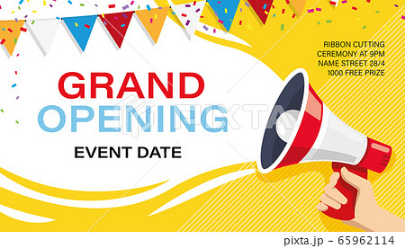 Grand opening banner template. Advertising design 65962114
