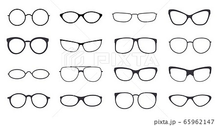 Eyeglasses frame icon on white background set Eyeglasses frame icon on white background set 65962147