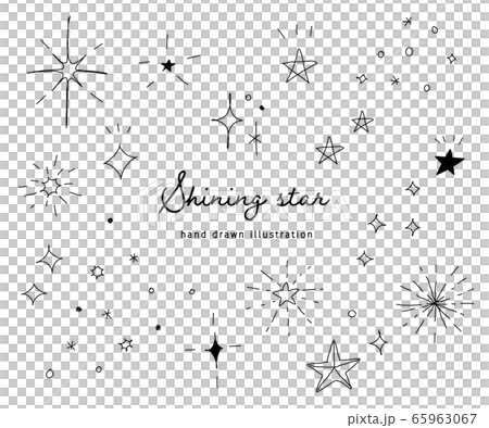 おしゃれでかわいい手書きの星のイラスト キラキラ 素材のイラスト素材
