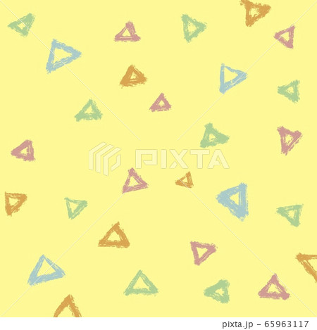 黄色地に三角模様　パターン 65963117