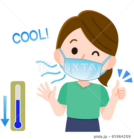 Illustration Of A Woman Using A Cool Touch Mask Stock Illustration