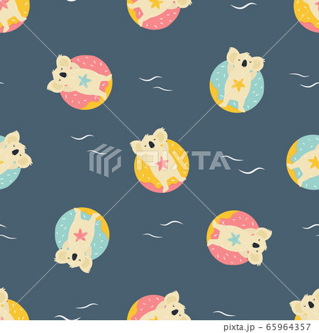 Colorful seamless pattern with cute funny koalas Colorful seamless pattern with cute funny koalas 65964357