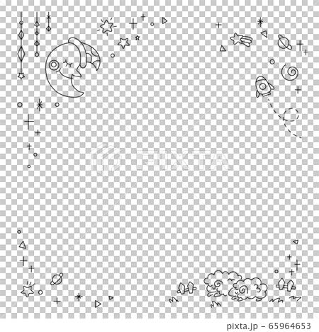 Cute Night Sky Illustration Frame 2 Stock Illustration