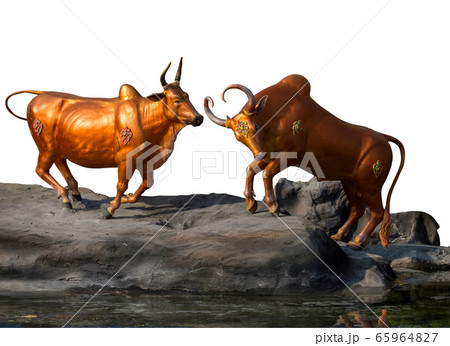 Himmapan animal sculpture on white background. Himmapan animal sculpture on white background. 65964827
