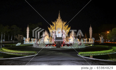Wat Rong Khun The White Temple at the night Wat Rong Khun The White Temple at the night 65964829