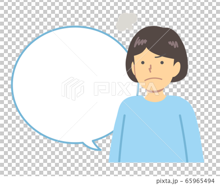 淺藍色打扮/生氣的女孩講話泡泡 65965494