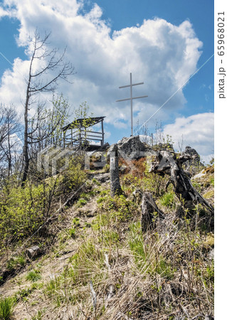 Little Kohut hill with double cross, Slovakia 65968021