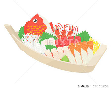 刺し身の舟盛りのイラスト 刺し身の舟盛りのイラスト 65968578