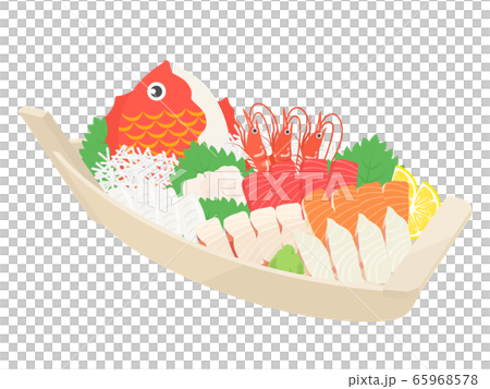 刺し身の舟盛りのイラスト 刺し身の舟盛りのイラスト 65968578