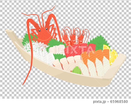 刺し身の舟盛りのイラスト 刺し身の舟盛りのイラスト 65968580