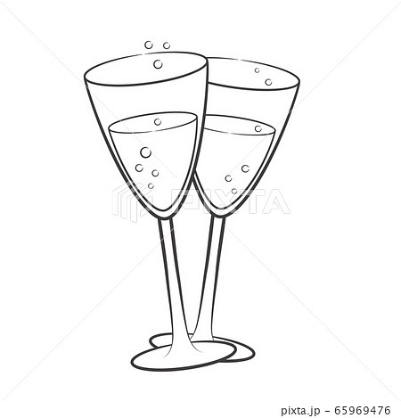 Two champagne glass for New Year or Christmas 65969476