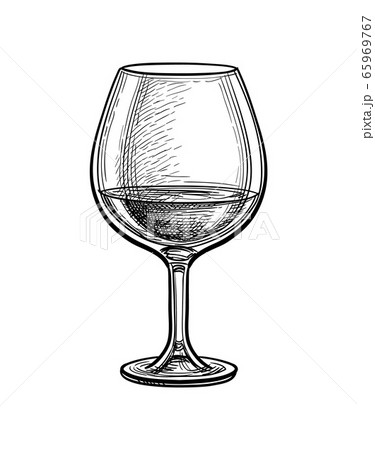 Ink sketch of whiskey glass 65969767