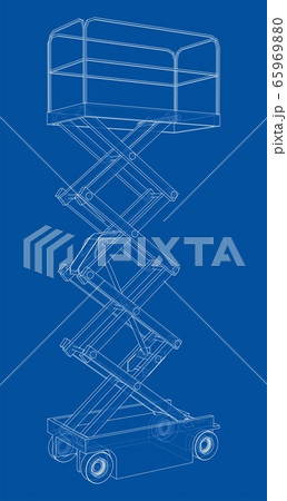 Scissor lift concept outline. Vector 65969880