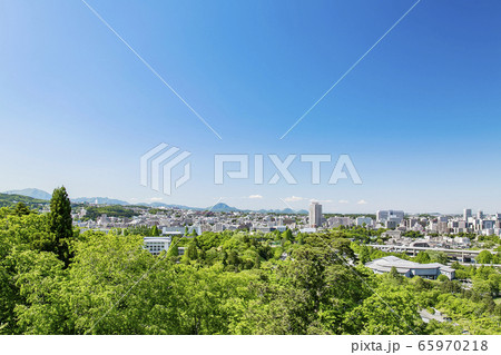仙台市全景　伊達政宗騎馬像　青葉城址 65970218