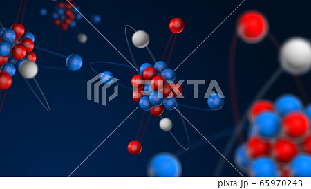 Atom 3d model, protons and neutrons in atomic 65970243