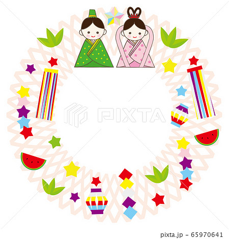 七夕素材 彦星 織姫 リース 65970641