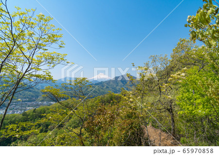 岩殿山から見た富士山（大月市） 65970858