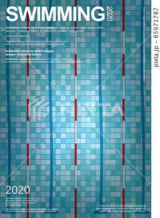 Swimming Sports Poster Design Template Vector Illustration 65971787