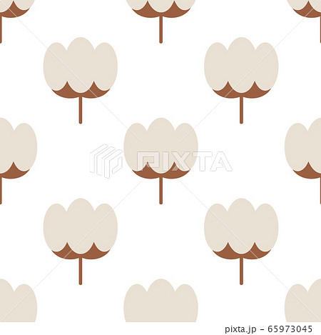 Cotton icon isolated seamless pattern on white background. Cotton flowers icon seamless pattern. Vector Cotton icon isolated seamless pattern on white background. Cotton flowers icon seamless pattern. Vector 65973045