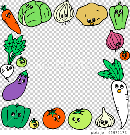野菜キャラクターフレームのイラスト素材
