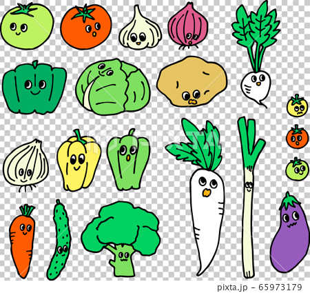 野菜キャラクターセットのイラスト素材