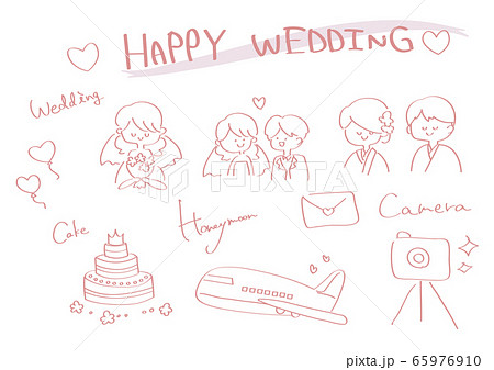 結婚式 ウエディング イラストセットのイラスト素材