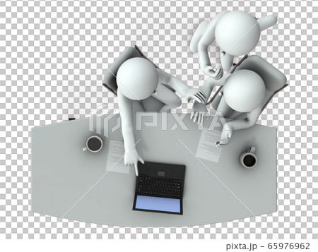 團隊共同解決問題·白色背景·3D渲染 65976962