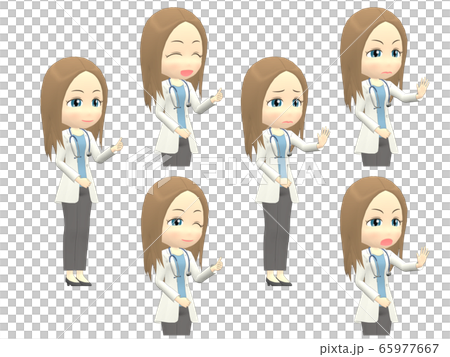 [OK NG A] Caucasian female doctor straight diagonal 65977667