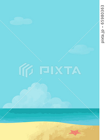夏の海の背景イラスト（A4比率） 65980363