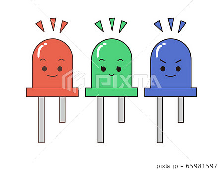 Ledのマスコットキャラクター 赤と緑と青のイラスト素材 65981597 Pixta