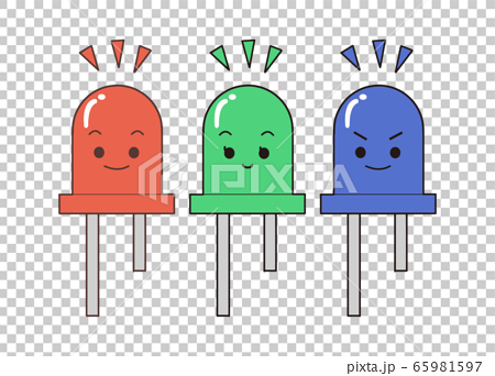 Ledのマスコットキャラクター 赤と緑と青のイラスト素材