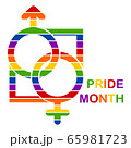 Male and female symbol with colorful stripes 65981723