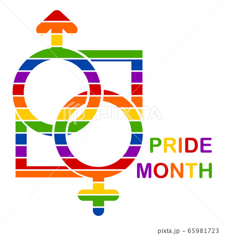 Male and female symbol with colorful stripes 65981723